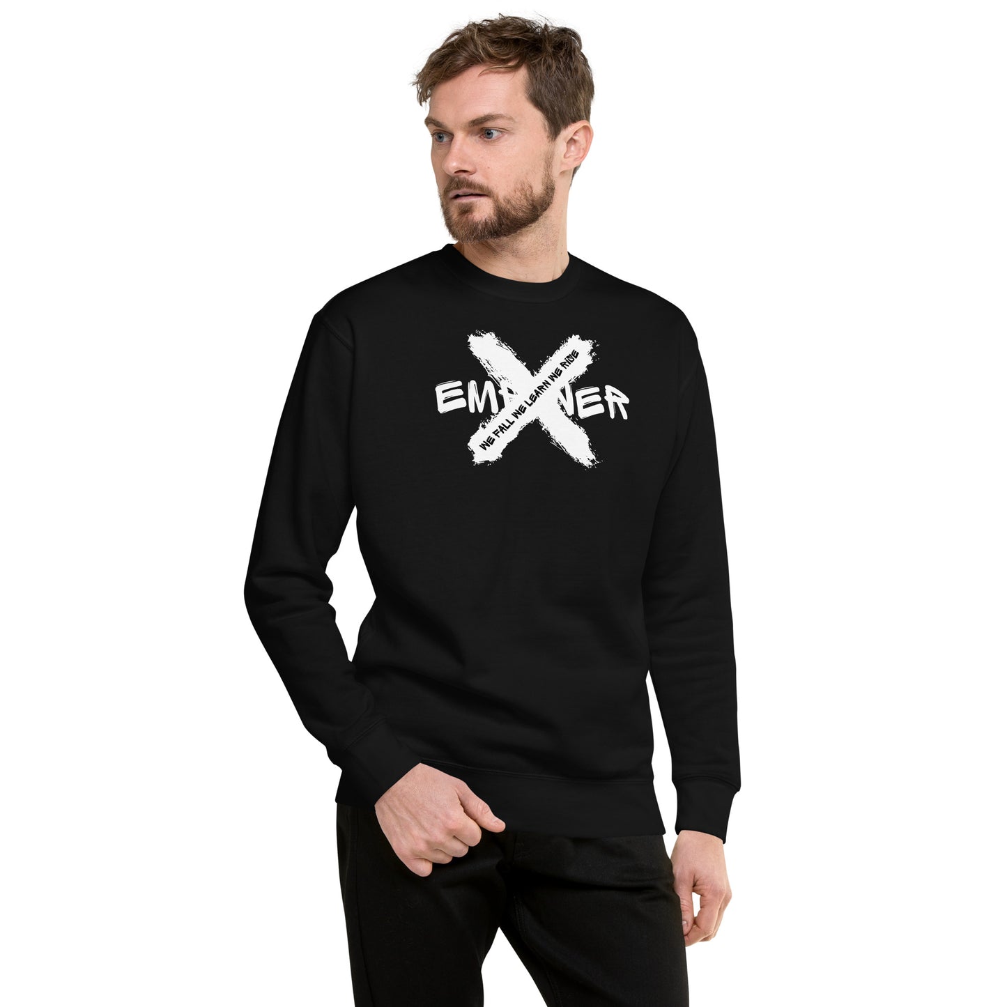 Black Empower X "We Fall We Learn We Rise" Quote Sweatshirt Jumper
