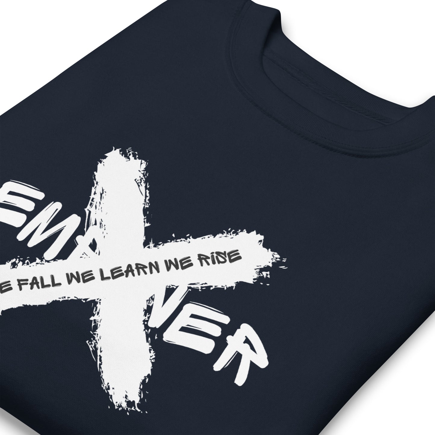 Navy Men's Empower X "We Fall We Learn We Rise" Quote Sweatshirt Jumper